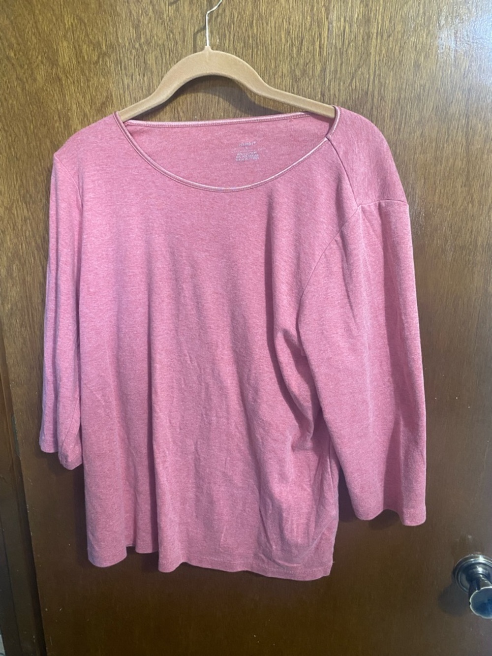 CJ Banks Rust colored Scoop Neck Knit Top 3/4 Sleeves